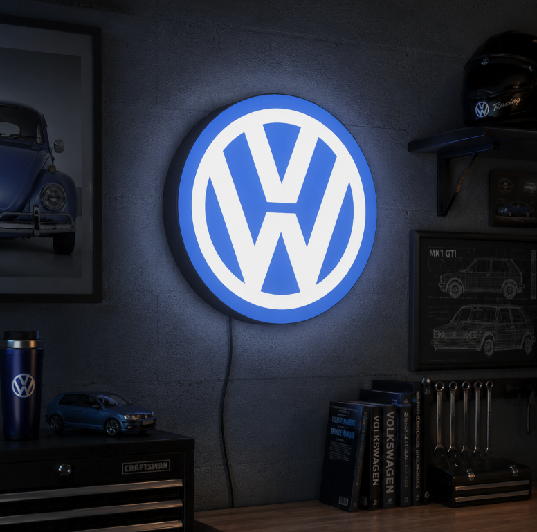 Volkswagen VW LED Lightbox | Multicolor 3D Printable 3MF
