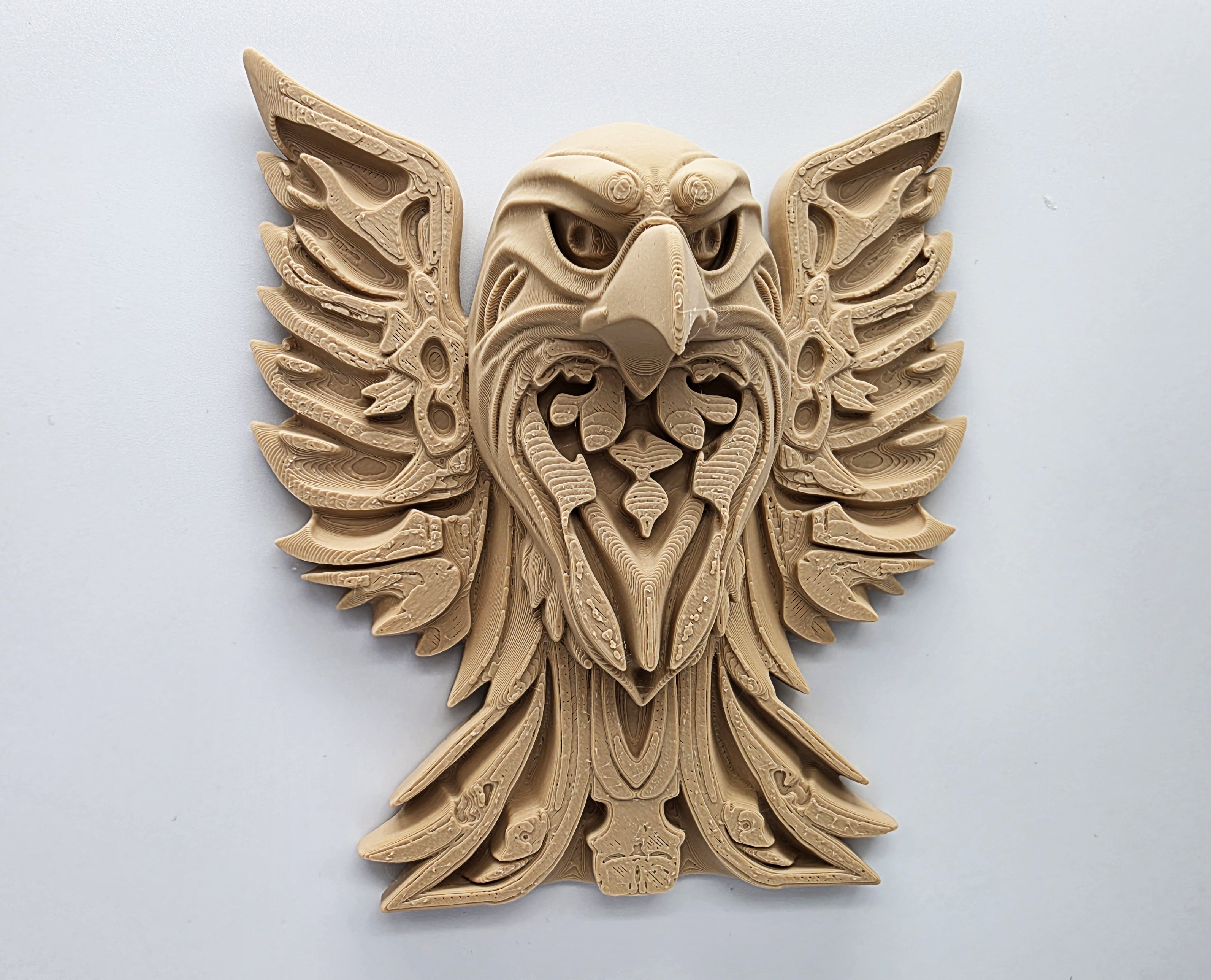 Wood Carved Eagle Wall Art - No Supports