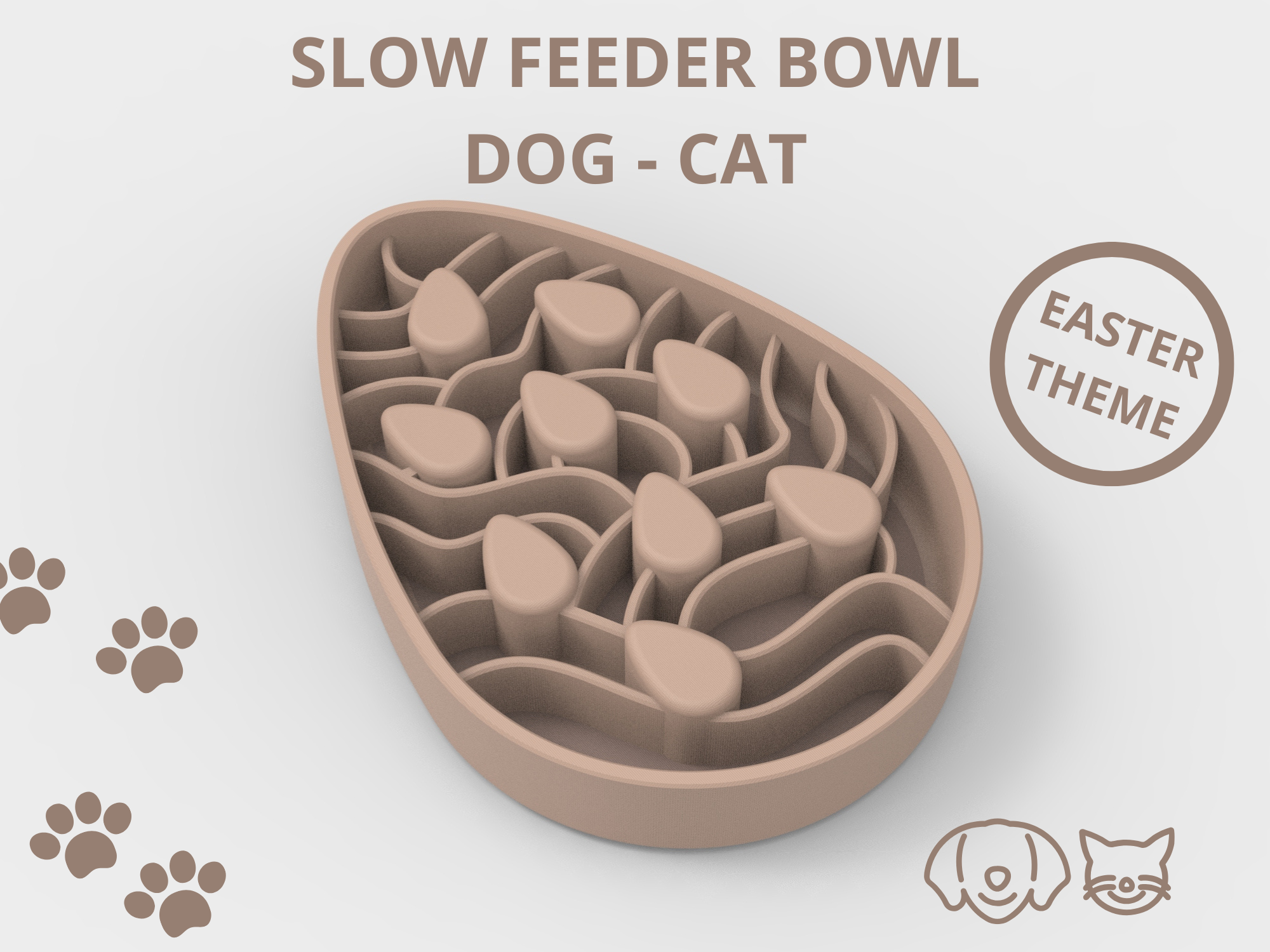 Slow Feeder Bowl Dog - Cat | Easter Theme