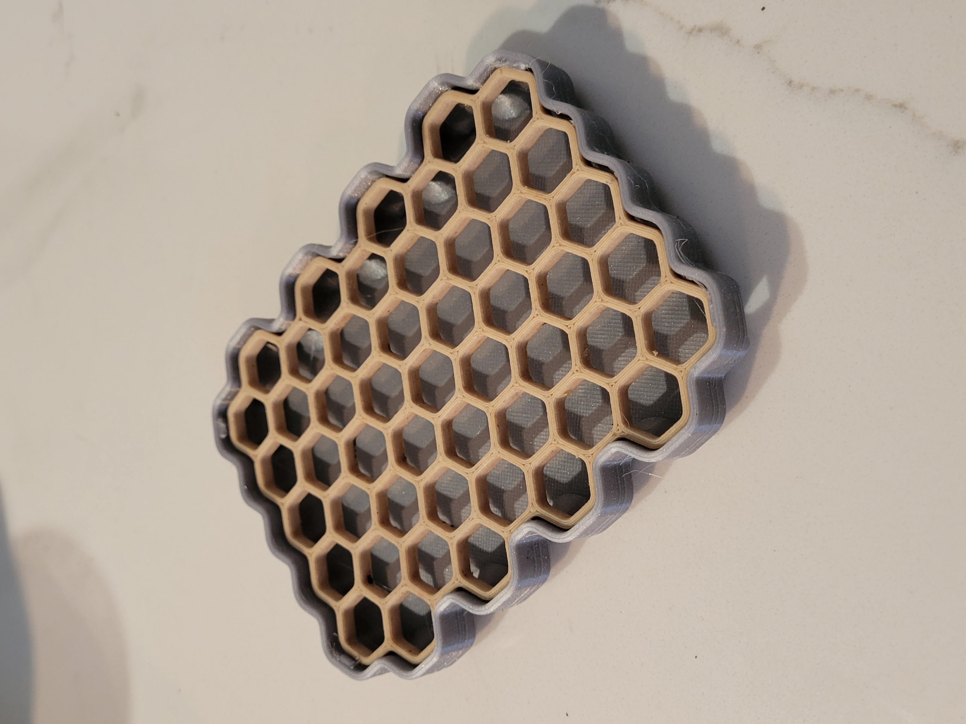 Hexagonal Soap/Sponge dish w/locking tabs 3D model thumbnail