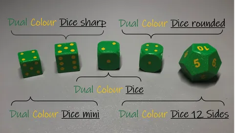 Dual Colour Dice mini (foldable) by Dario Cairoli | Download free STL ...