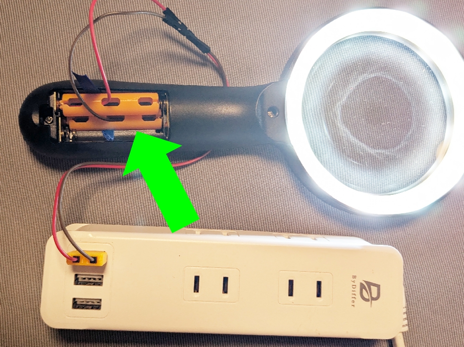 AA/AAA Mock Battery Powered from USB or AC adapter (battery adapter/eliminator)