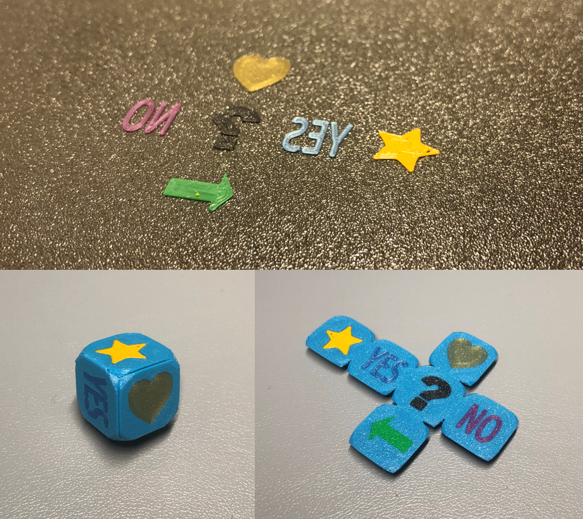 Multi Colour Dice Customisable (foldable)