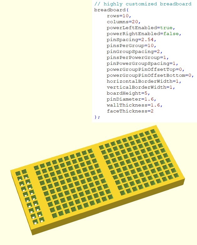 Customizable Parametric OpenSCAD Breadboard by TickyTacky | Download ...