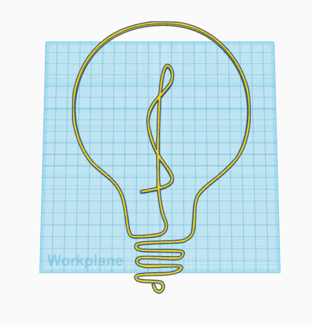 Light bulb continuous drawing lines