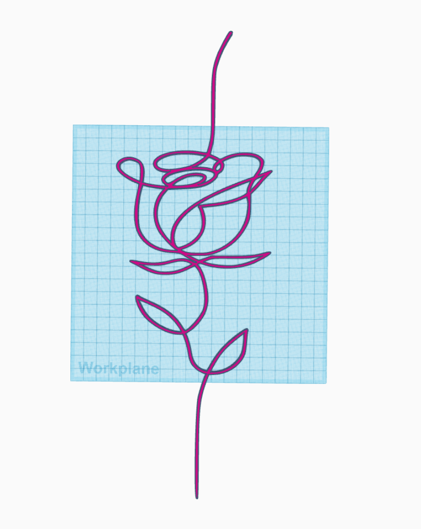 Rose continuous drawing lines by zinitri | Download free STL model ...