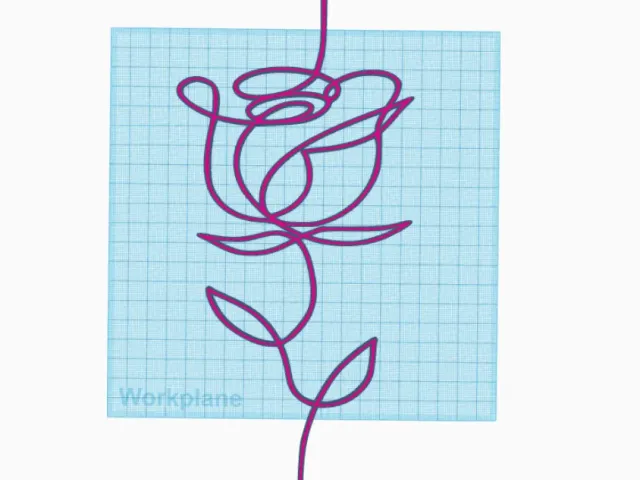 Rose continuous drawing lines
