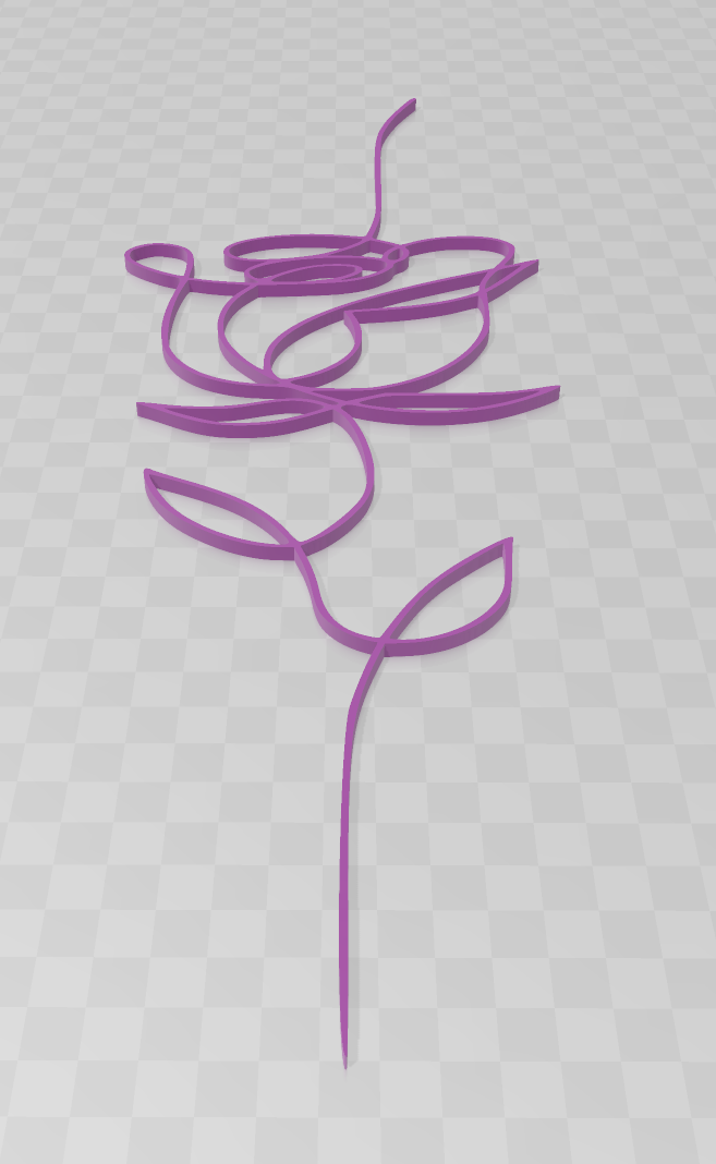 Miniatura 2 do modelo 3D Rose continuous drawing lines
