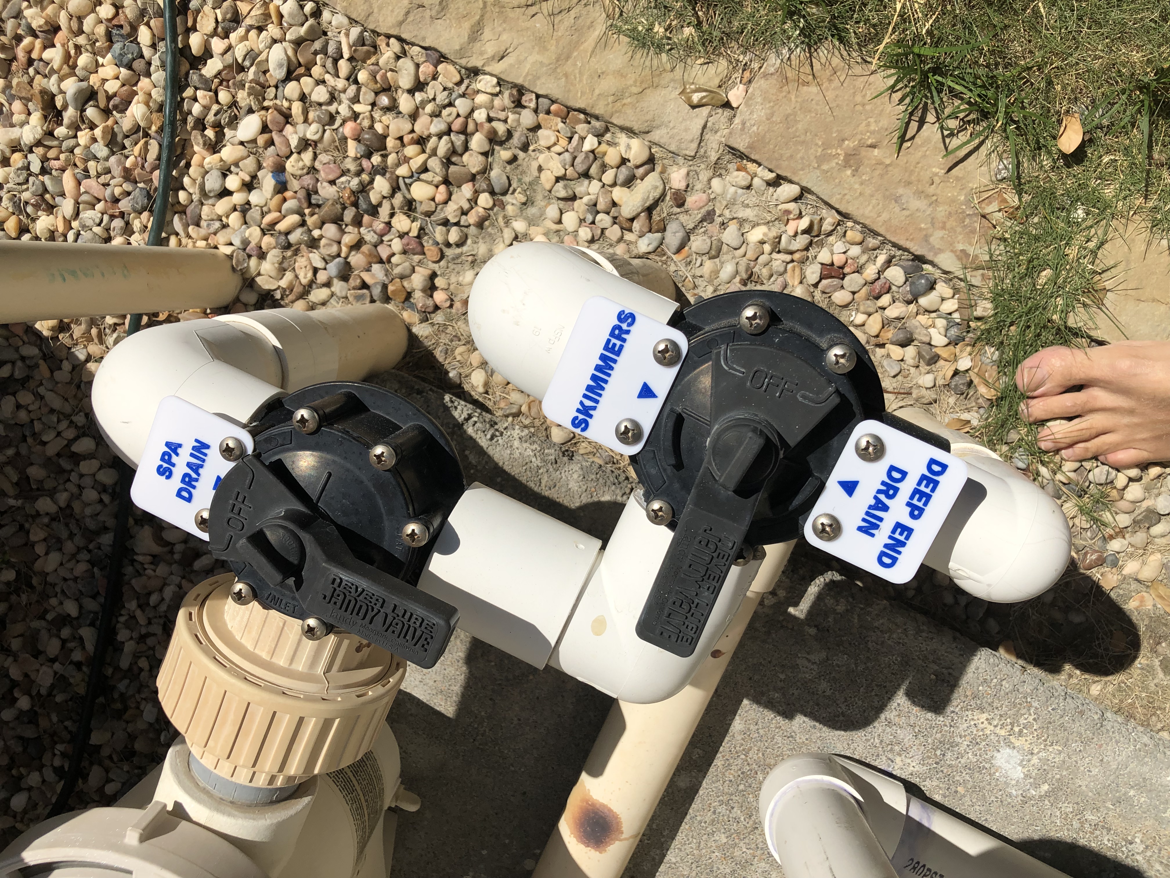 Identification labels for Jandy pool valves