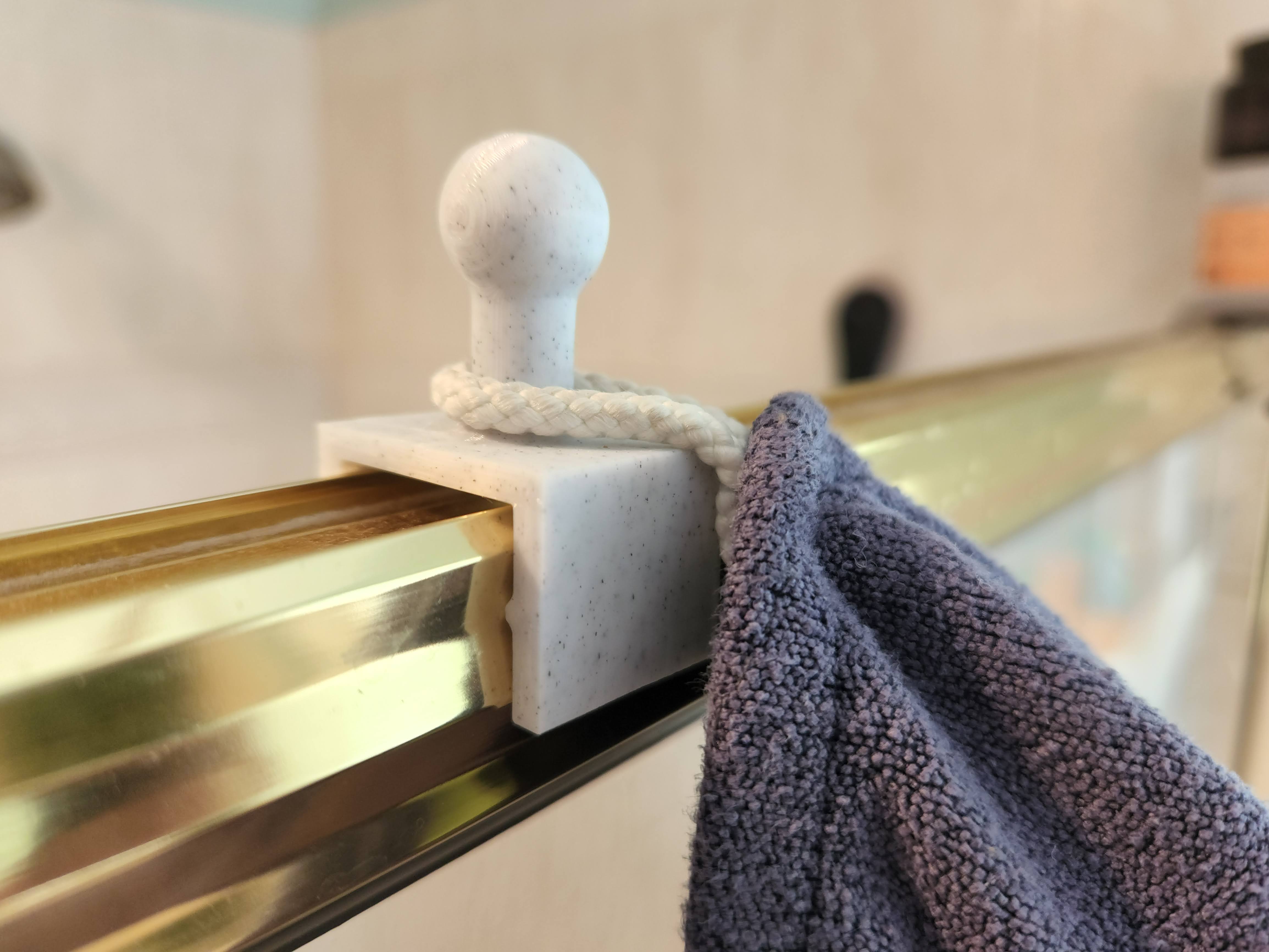 Shower rail towel hook by elementalvoid | Download free STL model ...