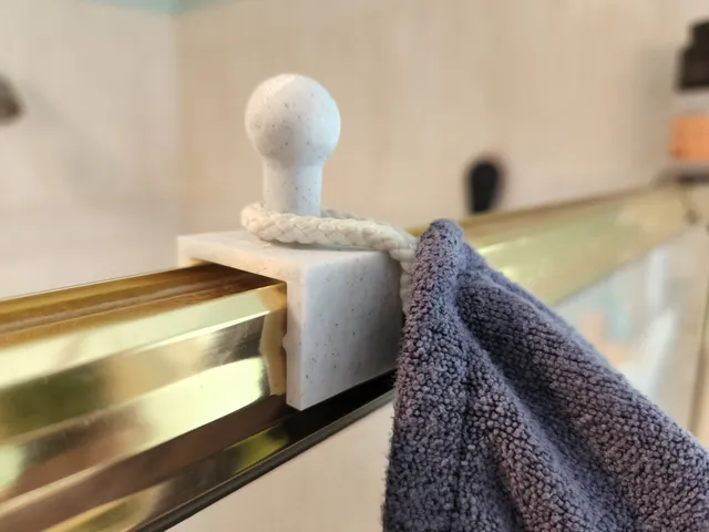 Shower rail towel hook