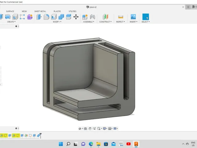 Plexiglass enclosure corner