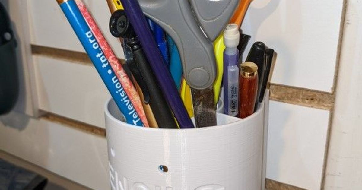 Pencil Holder Wall or Slat Wall Mounted by chking Download free STL