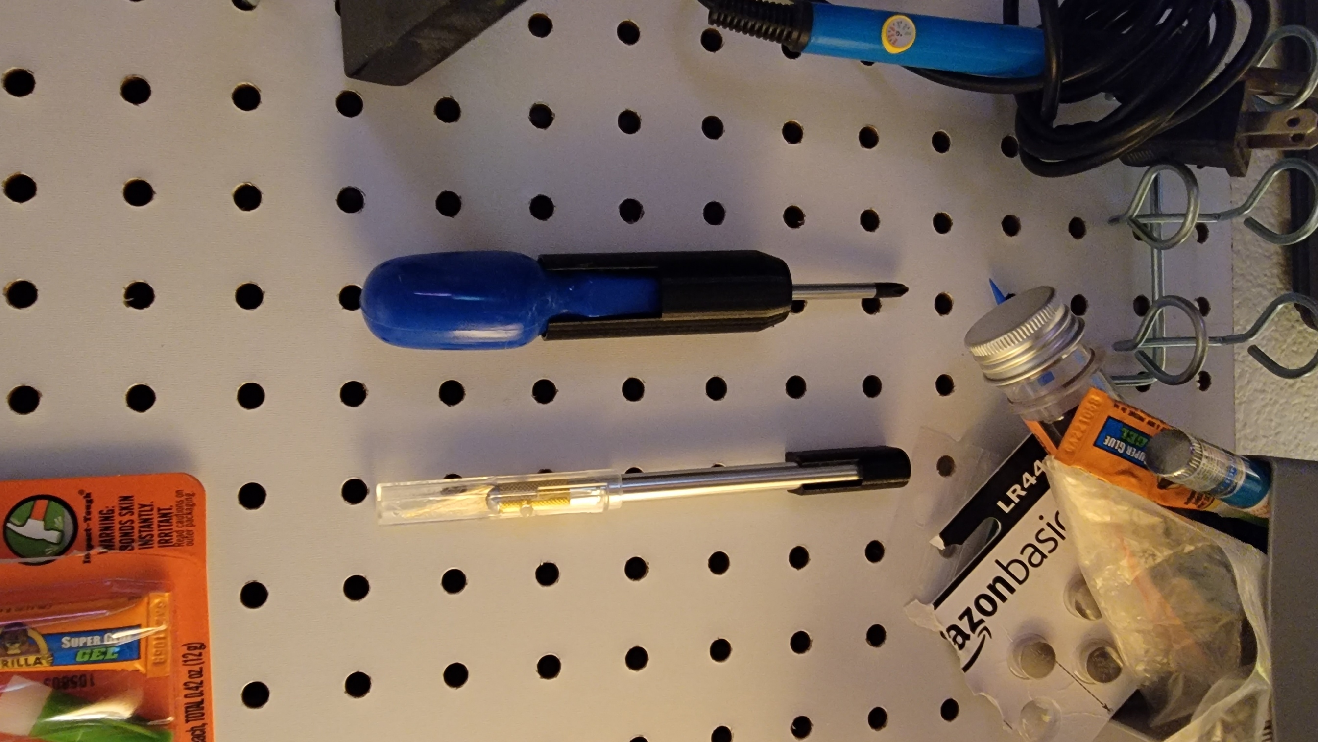 Pegboard Xacto Knife Holder