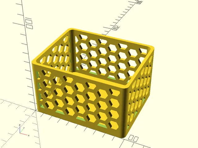 Miska se vzorem plástve (Bowl with honeycomb pattern) - OpenSCAD parametrizable