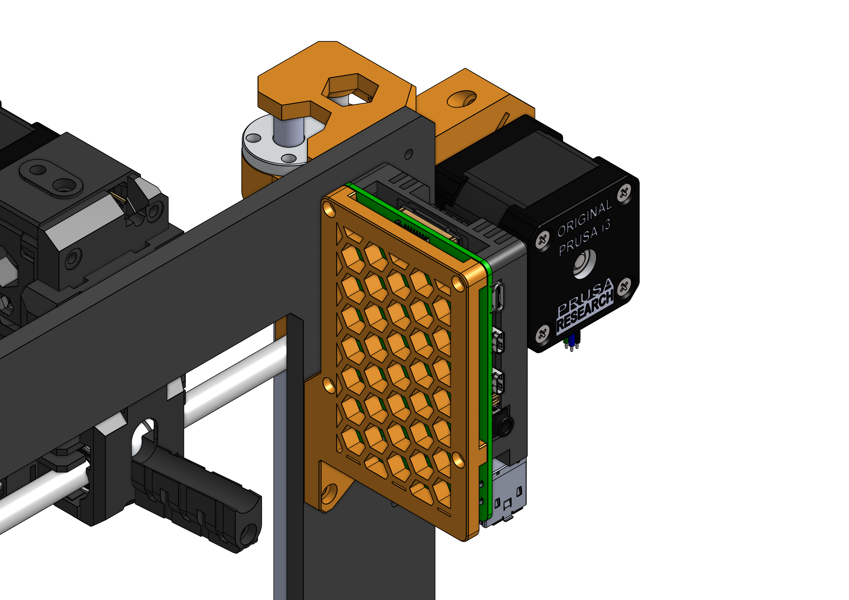 Armor Case Raspberry Pi Mount for Original Prusa MK3S+ Frame