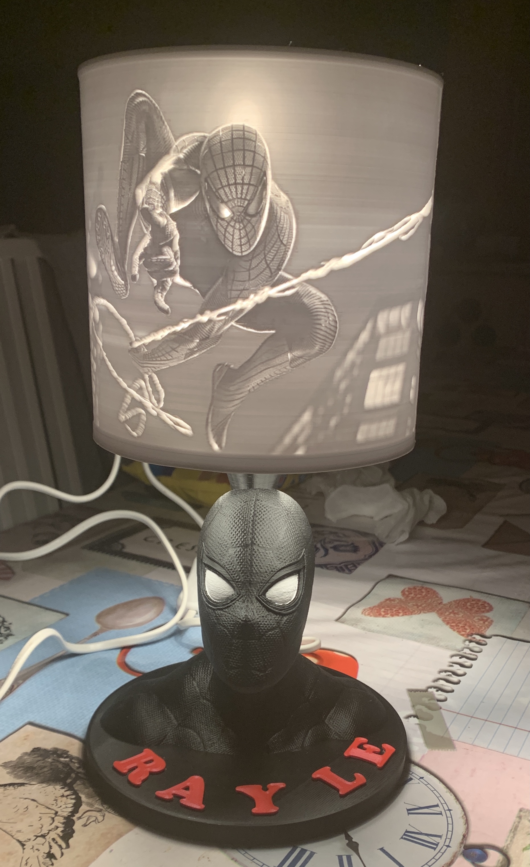 Lampe lithophanie Spiderman / Spiderman light lithophan