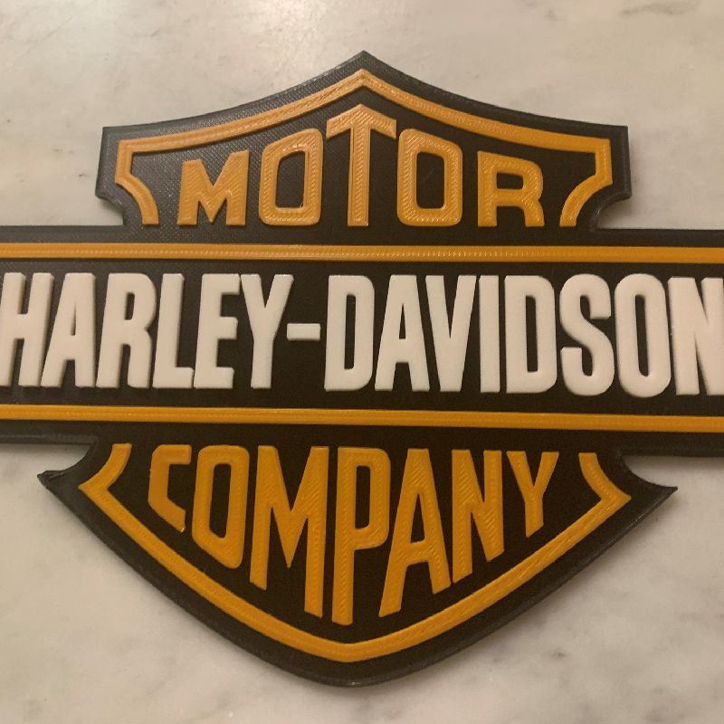 Logo Harley Davidson by Loic3ds | Download free STL model | Printables.com for Free Printable Harley Davidson Logo
