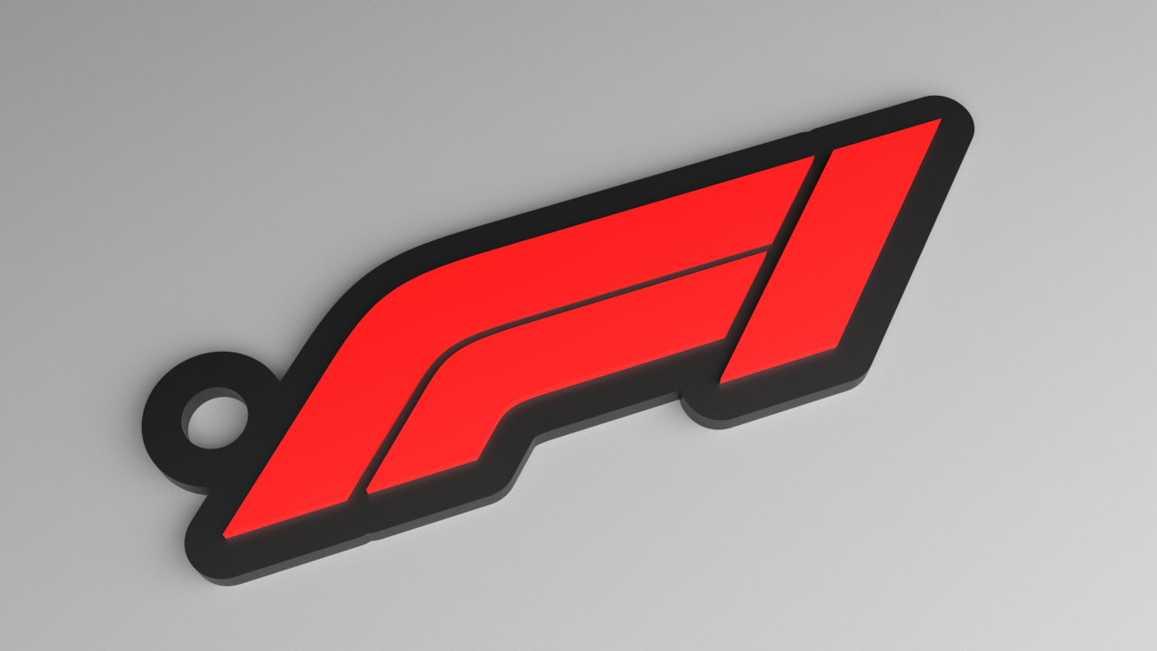 F1 Keyring - Formula 1 Logo Contoured (Raised)