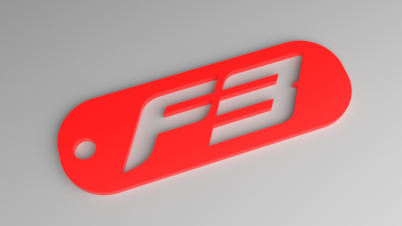 F3 Keyring - Formula 3 Logo Fob (Punched)