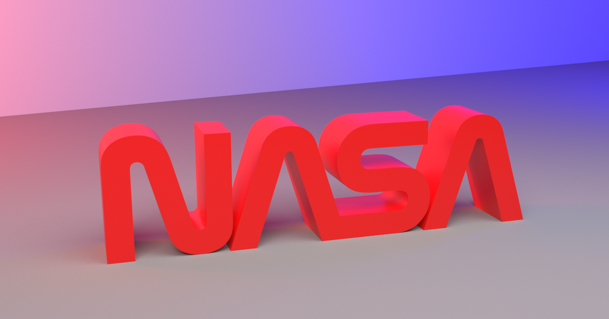 NASA Logo 3D Freestanding NASA Worm Logo Par Vector3dArt 
