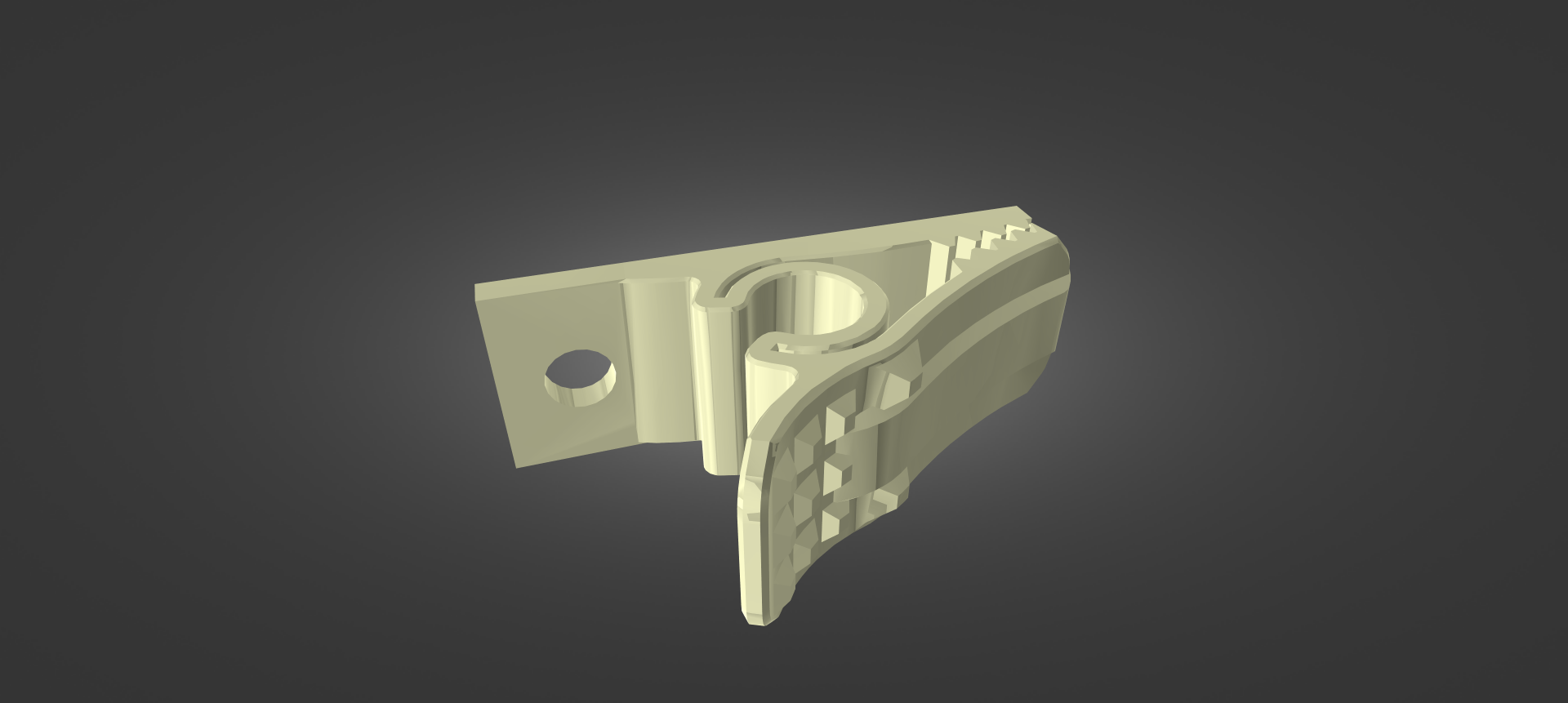 Wall mount crocodile clip (remix) 3D model thumbnail