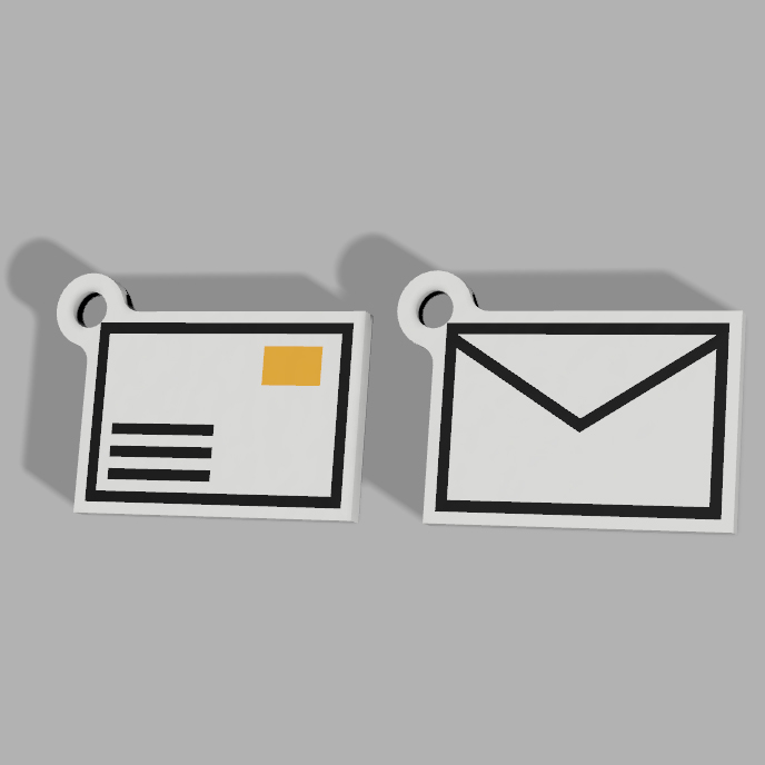 Multicolor mailbox keyring