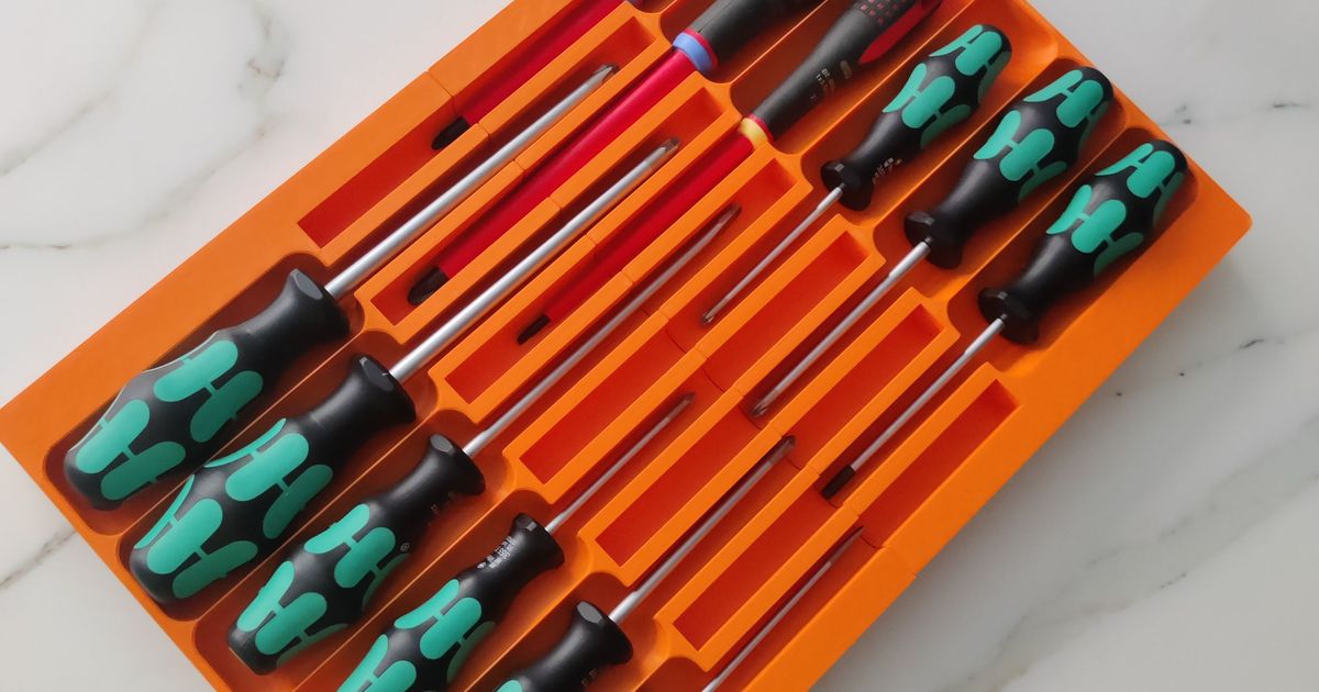Screwdriver drawer insert v2 by Cmarlow Download free STL model