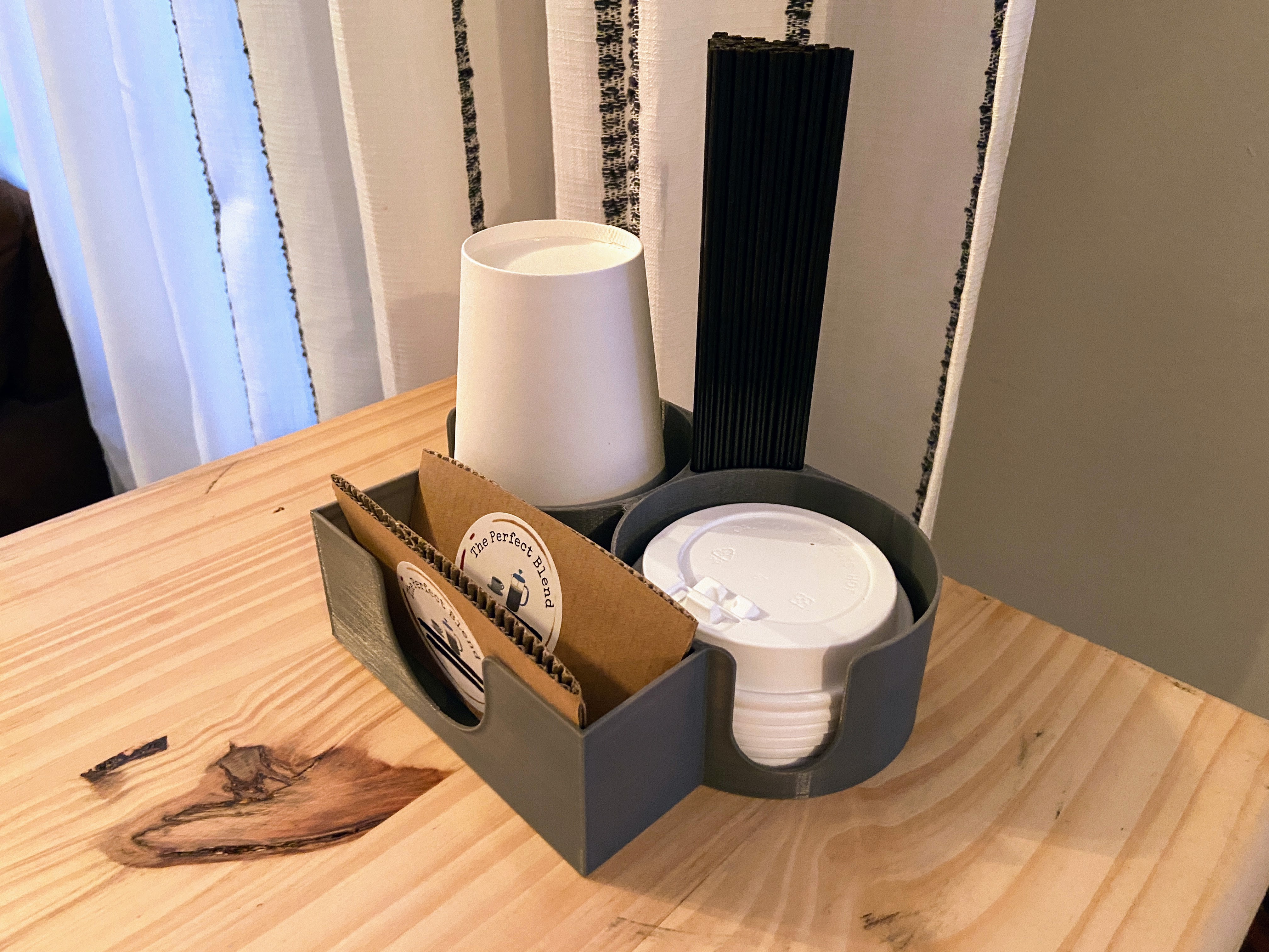 Coffee Caddy for Cups, Lids, Sleeves, and Stirs