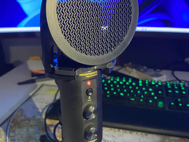 Microphone dampened holder + POP filter