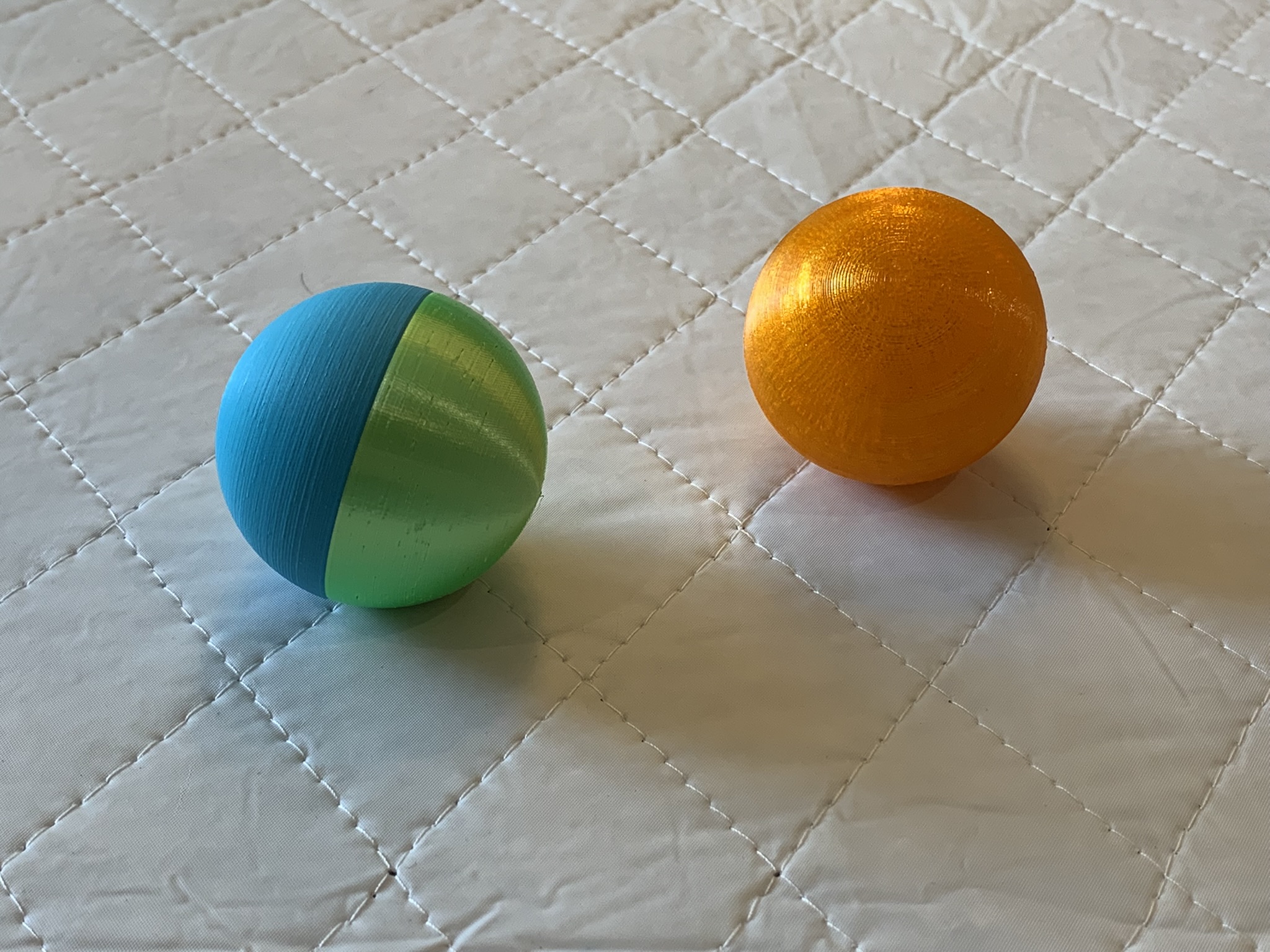 Marble run ball/sphere in two parts (24mm, 30mm, 40mm, and 50mm)