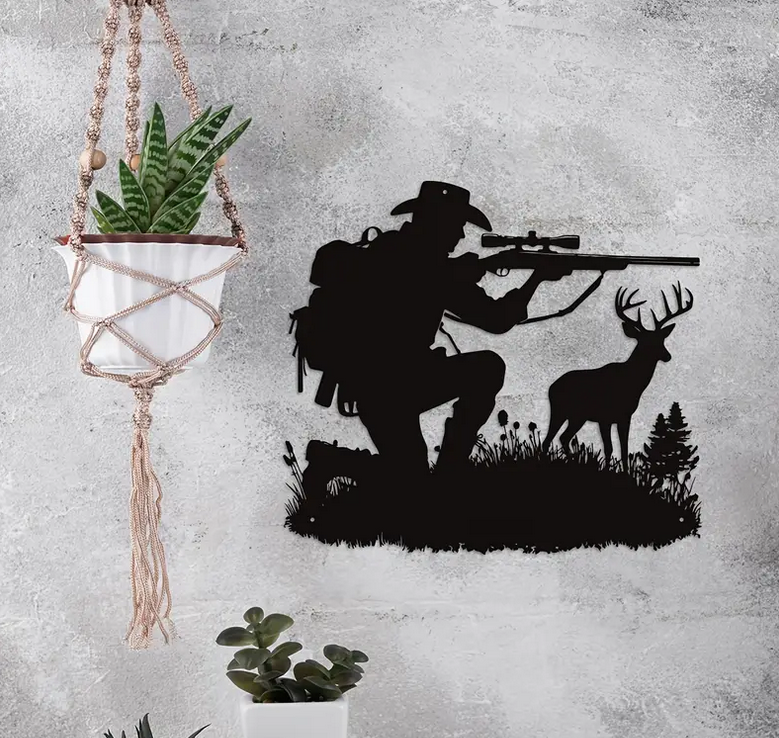 Hunter and Deer wall art