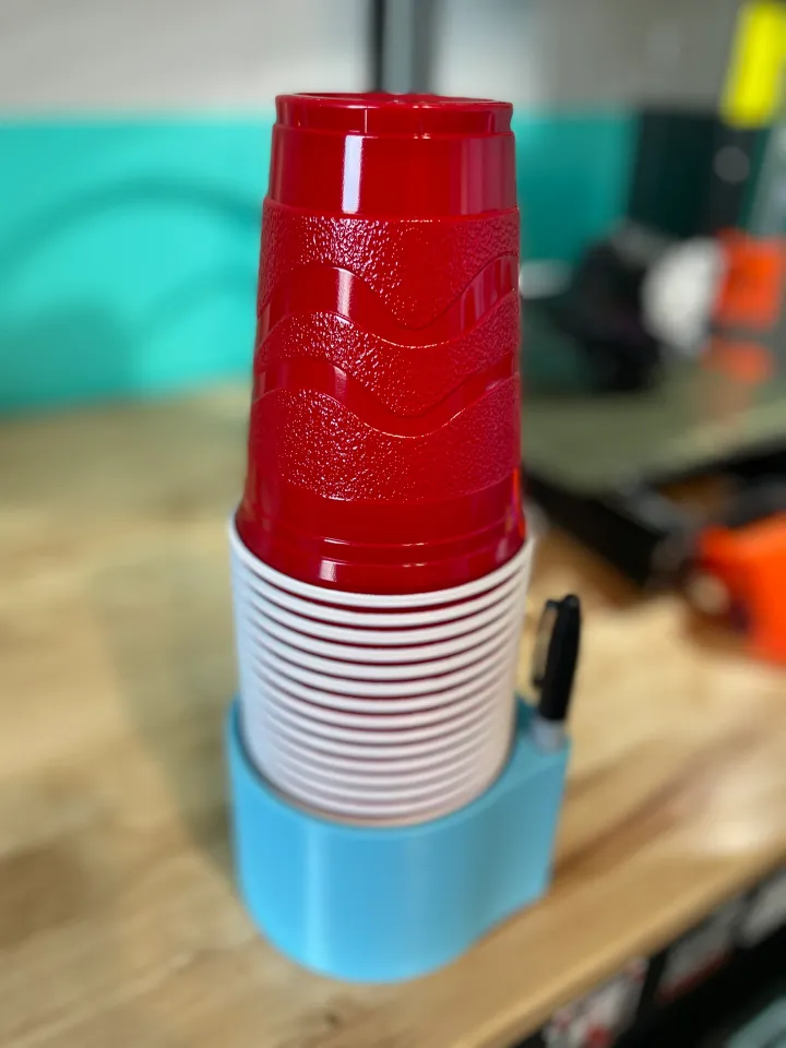 Solo Cup Holder with Sharpie - It holds your solo cups all party