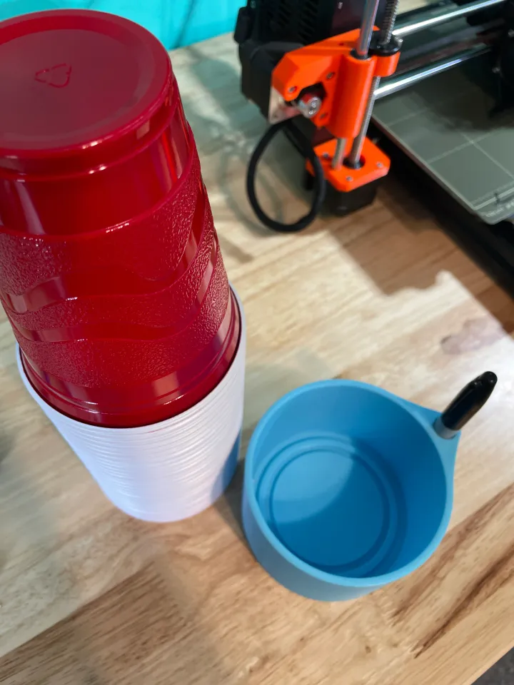 Solo Cup Stand with Sharpie Holder 3D Printed - C23D Manufacturing