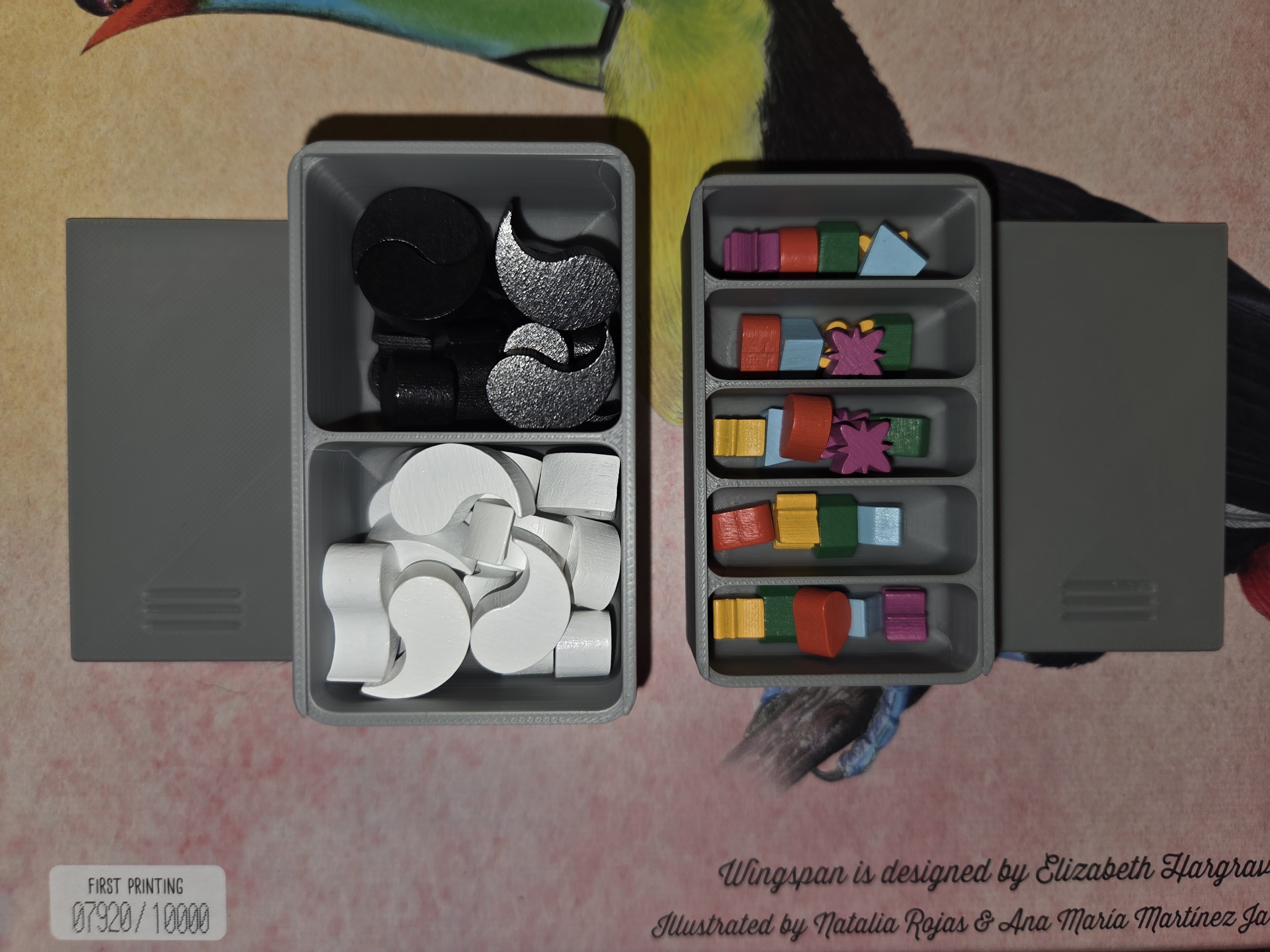 Wingspan Duet & Hummingbird Token Containers for Nesting Box