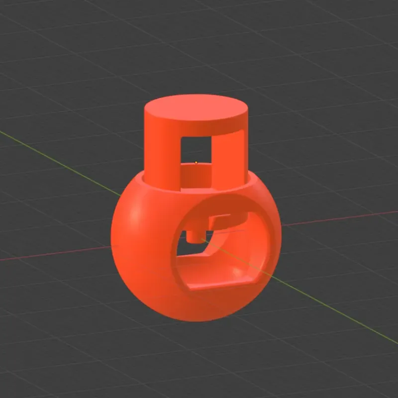 Generic Spherical Cord Lock / Cord Stopper / Drawstring Toggle by Jan Tuts, Download free STL model