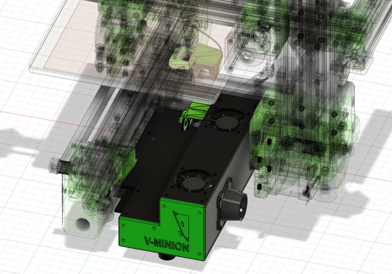 V-Minion - Alternative MCU Case for SKR MINI E3 + Pi Zero 2W with Belted Z and Y Axis Drag Chain