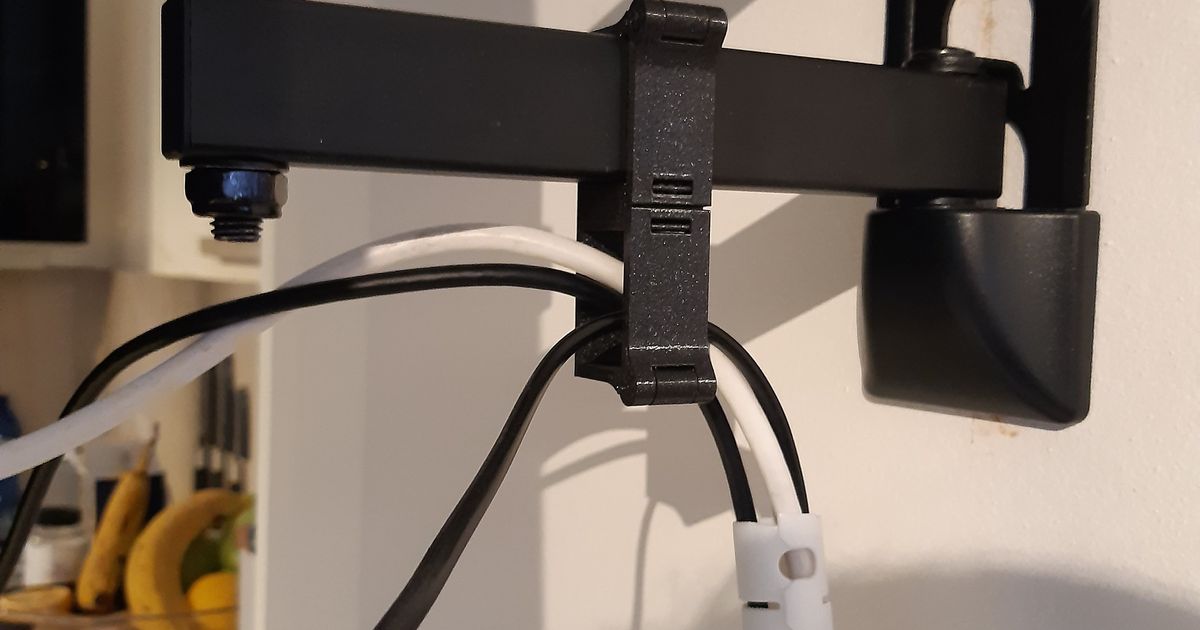 Cable attachment for TV holder by vlcilejno Download free STL model