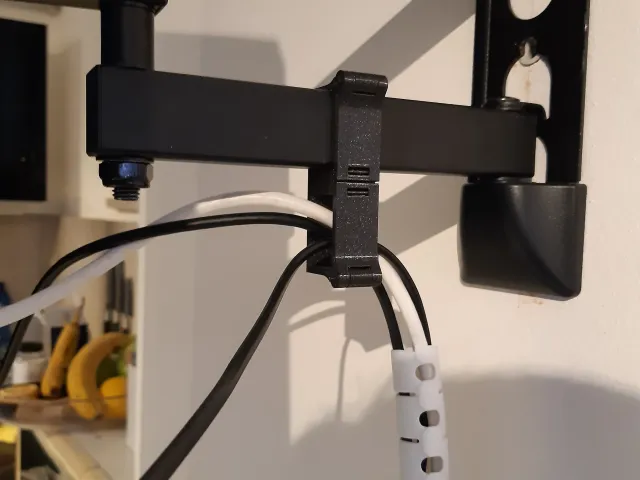 Cable attachment for TV holder