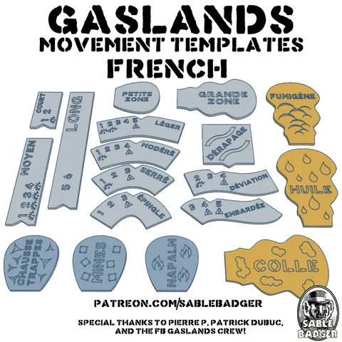 Gaslands - Movement Templates 2022 - French