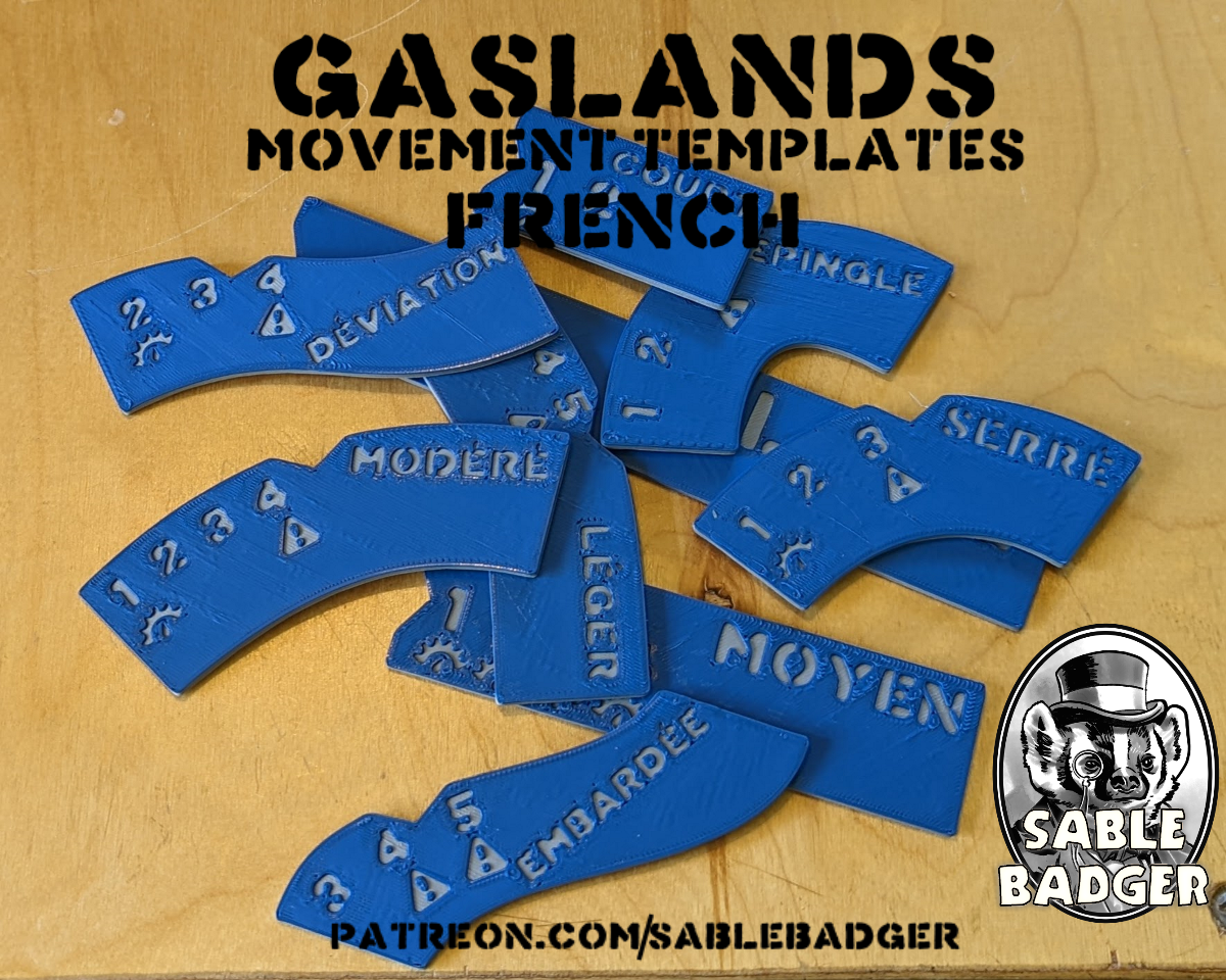 Gaslands - Movement Templates 2022 - French by sablebadger | Download ...