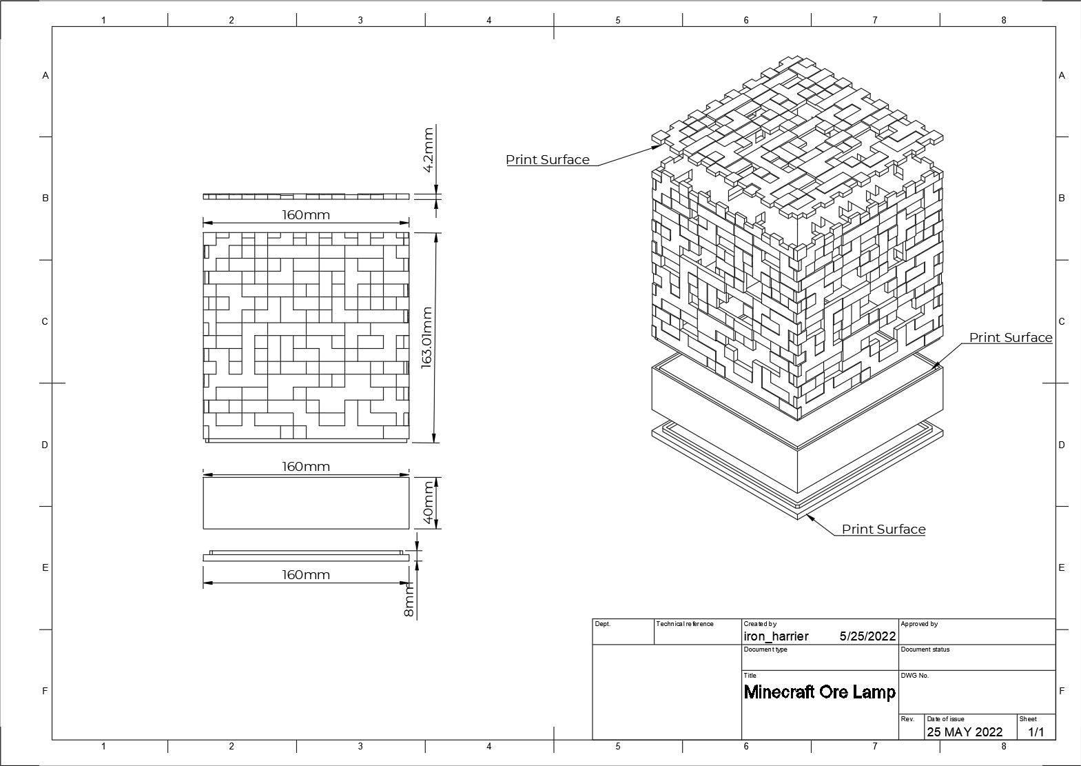 Miniatura 4 do modelo 3D Minecraft Ore Lamp