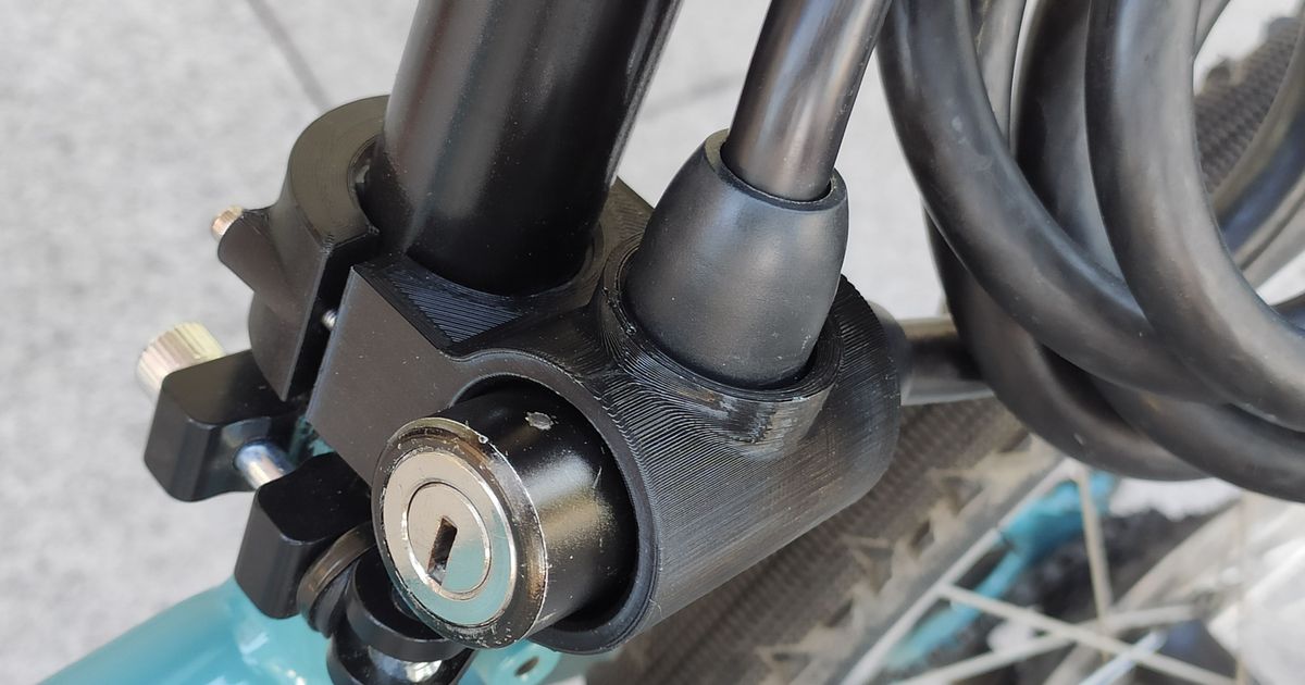 Bike cable lock holder by twothingies Download free STL model