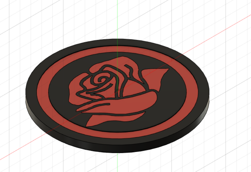 Miniatura 3 do modelo 3D Rose Design Drink Coaster