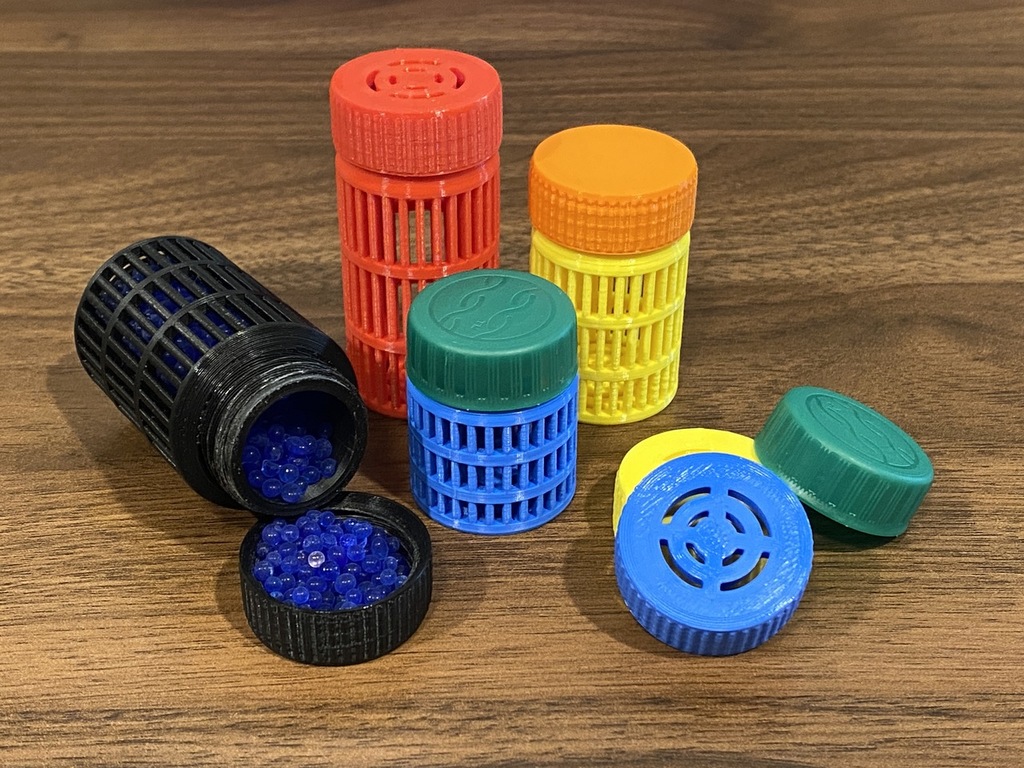 Desiccant & Small Parts Container with PET Bottle Cap Size PCO1881 Lids (Multiple Sizes w/ STEP)
