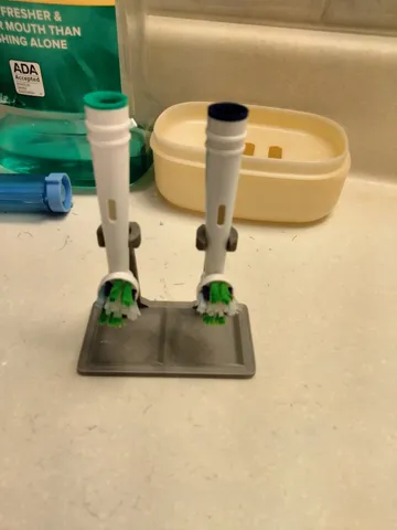 Dual electric toothbrush stand holder with drip plate