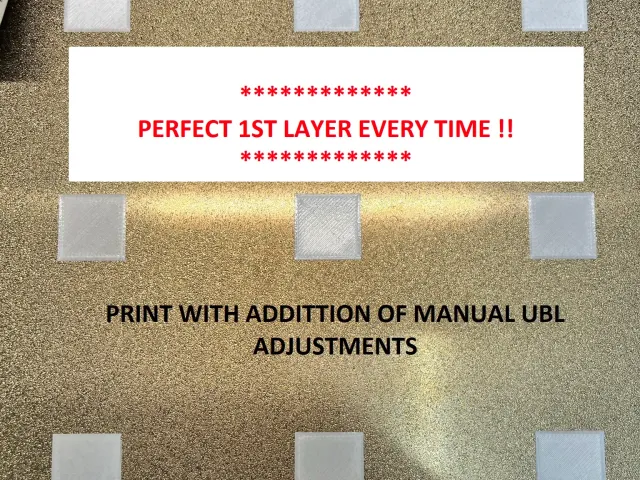 Perfect 1st layers! Ender 3 v2, Ender 3S1, Ender 3S1 Pro - 3x3 Calibration Bed Leveling Squares optimized for Professional firmware with UBL