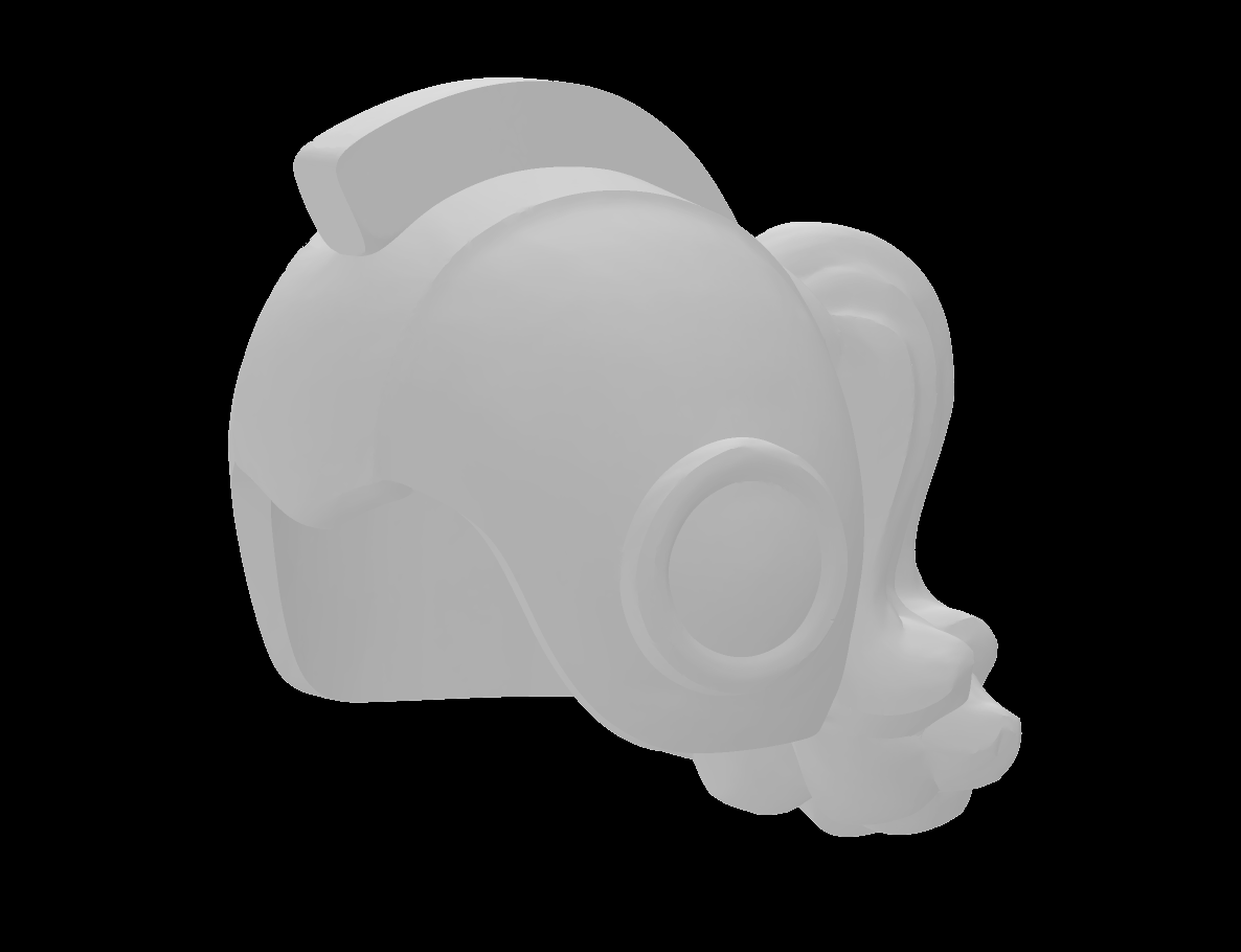 Lego Compatible (10611.dat) Minifig Hair Combo Hat with Hair Helmet Space Retro with Open Front with Molded Earpieces and Crest and Ponytail Pattern