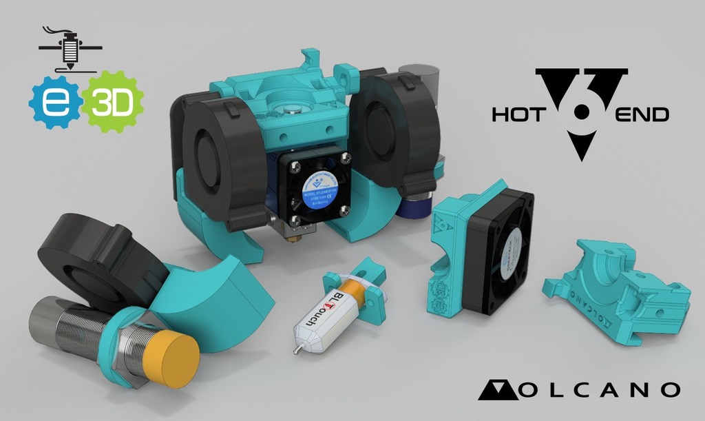 CR-10 Heavy Duty customisable modular e3D V6 mount Volcano 5015 ABL