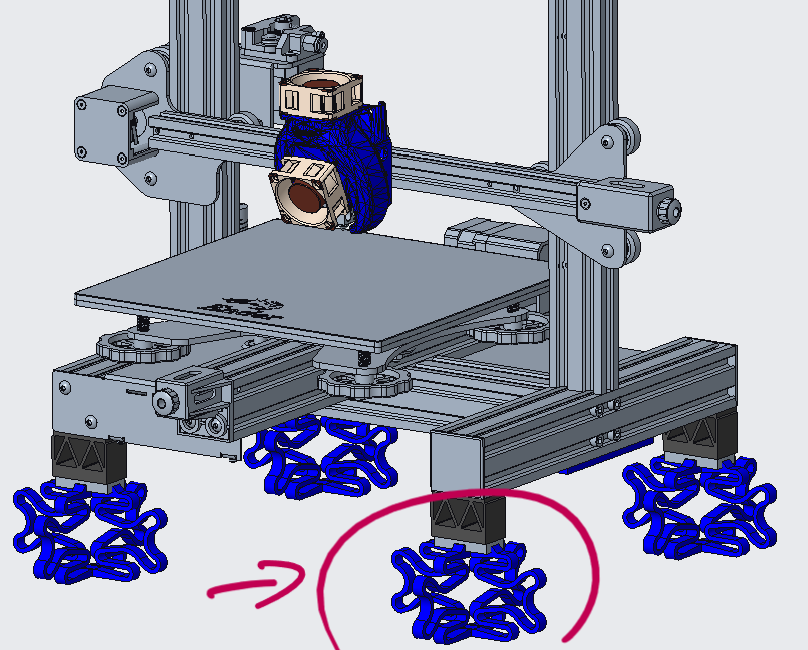 Ender 3 V2 Damper Feet (Soft Springs) by AaronLK Download free STL